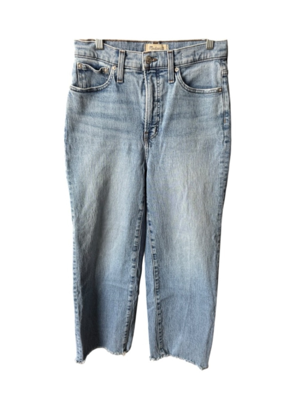 Women's Madewell Blue The Perfect Vintage Wide-Leg Crop Jeans 28 in Caitlin Wash